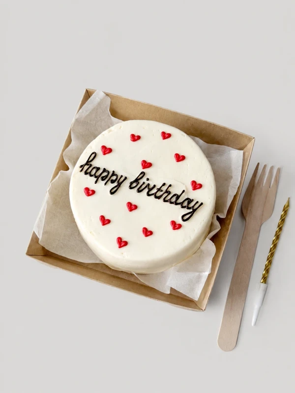 Бенто - торт "Happy Birthday с сердечками"